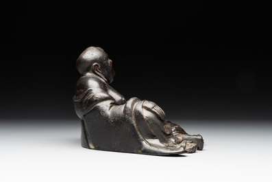 A Chinese bronze Budai, 17th C.