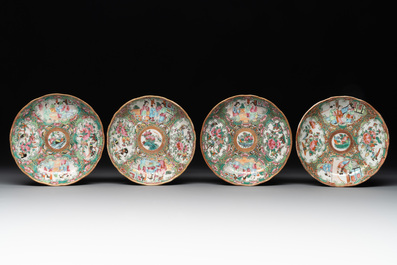 A Chinese Canton famille rose 38-piece tea service, 19th C.