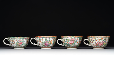 A Chinese Canton famille rose 38-piece tea service, 19th C.