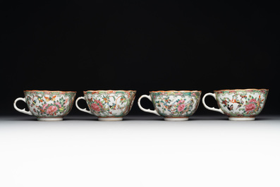 A Chinese Canton famille rose 38-piece tea service, 19th C.