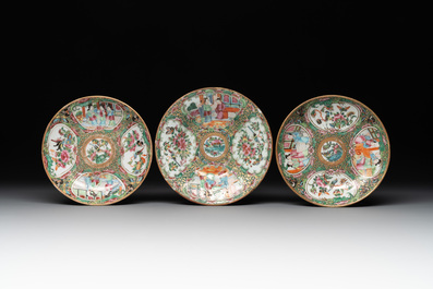 A Chinese Canton famille rose 38-piece tea service, 19th C.