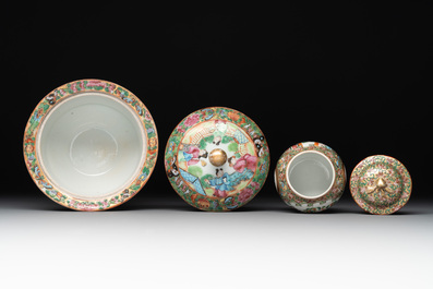 A Chinese Canton famille rose 38-piece tea service, 19th C.