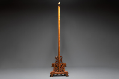 Two Chinese hardwood clothing racks, 19th C.