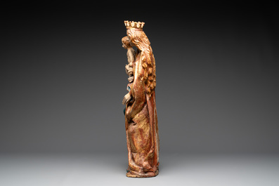 A gilt and polychromed sculpture of Madonna with Child, Germany, 17/18th C.
