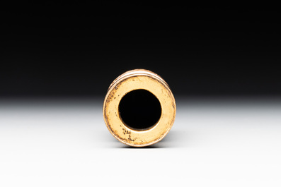 A Chinese gilt bronze vase, Hu Wen Ming Zhi 胡文明制 mark, late Ming, 1575-1625