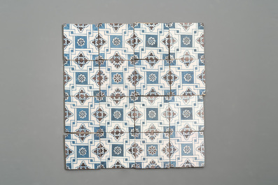 112 manganese, polychrome, blue and white Dutch Delft tiles, 17/18th C.
