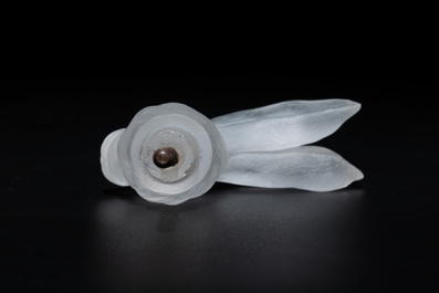Peter Carl Faberg&eacute; (1846-1920): A crystal hare head-form cane handle with ruby-inset eyes