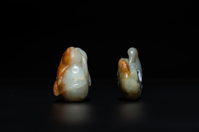 Four Chinese jade carvings of animals, 19th C.