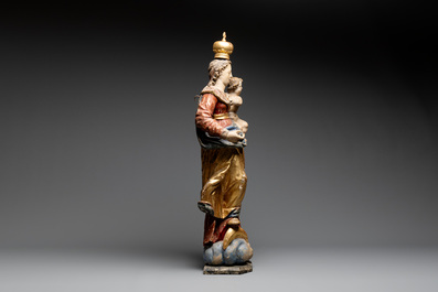 A gilt and polychromed Madonna with Child, Germany, 18th C.