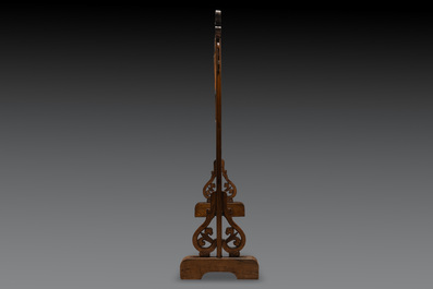 Two Chinese hardwood clothing racks, 19th C.