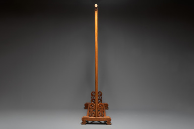 Two Chinese hardwood clothing racks, 19th C.