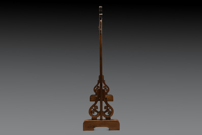 Two Chinese hardwood clothing racks, 19th C.