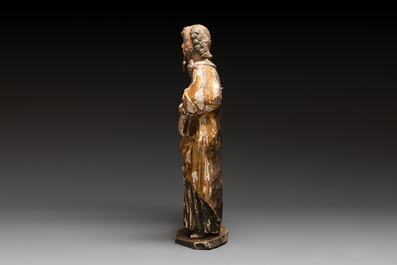 A gilt and polychromed wooden figure of Saint Peter, Germany, 18th C.