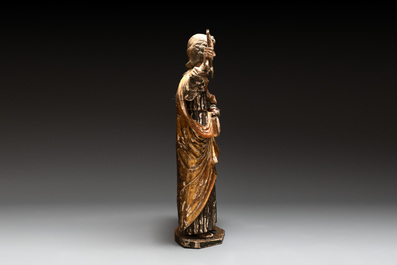 A gilt and polychromed wooden figure of Saint Peter, Germany, 18th C.