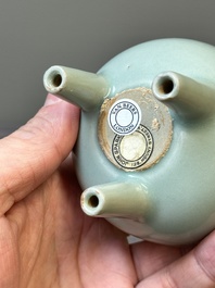 A rare Chinese Longquan celadon tripod 'ding-form' censer, Southern Song