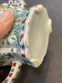 A Chinese famille verte 'lotus pond with ducks' teapot, Kangxi