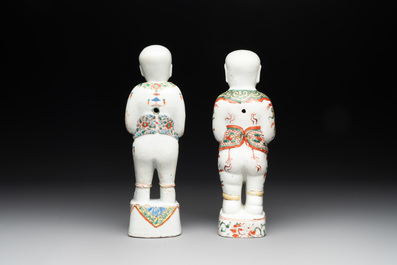 Five Chinese famille rose and verte wares, Kangxi/Qianlong