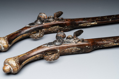 Two Moroccan percussion pistols, 19th C.