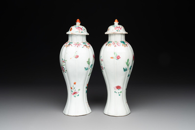 Five Chinese famille rose and verte wares, Kangxi/Qianlong