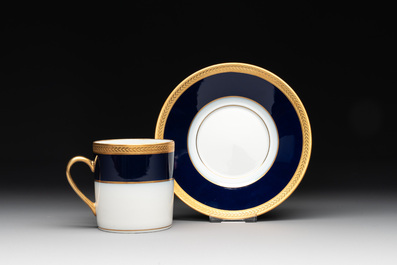 An impressive 94-piece gold-encrusted royal-blue-enamelled 'Palaiseau' service, Bernardaud, Limoges, 20th C.