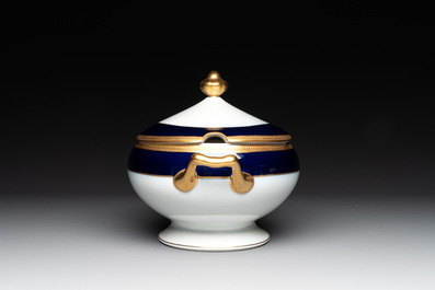 An impressive 94-piece gold-encrusted royal-blue-enamelled 'Palaiseau' service, Bernardaud, Limoges, 20th C.
