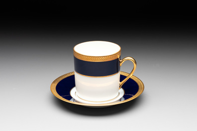 An impressive 94-piece gold-encrusted royal-blue-enamelled 'Palaiseau' service, Bernardaud, Limoges, 20th C.