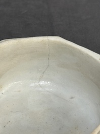 A Chinese Dehua blanc de Chine 'Marco Polo' censer and cover, Kangxi