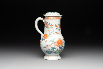 Five Chinese famille rose and verte wares, Kangxi/Qianlong