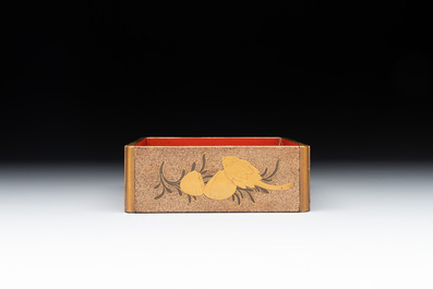 A Japanese lacquerware picnic set with two sake bottles, Meiji, 19th C.