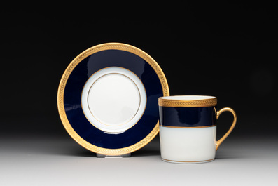 An impressive 94-piece gold-encrusted royal-blue-enamelled 'Palaiseau' service, Bernardaud, Limoges, 20th C.