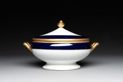 An impressive 94-piece gold-encrusted royal-blue-enamelled 'Palaiseau' service, Bernardaud, Limoges, 20th C.