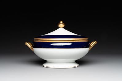 An impressive 94-piece gold-encrusted royal-blue-enamelled 'Palaiseau' service, Bernardaud, Limoges, 20th C.