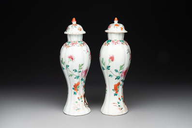 Five Chinese famille rose and verte wares, Kangxi/Qianlong