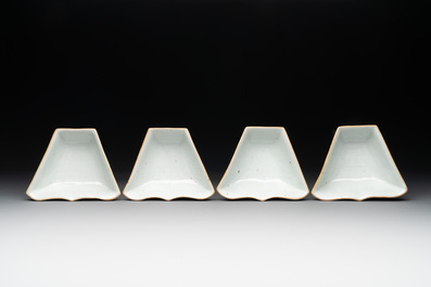A Chinese famille rose sweetmeat set, a covered jar, a covered box and a jardini&egrave;re, 19th C.
