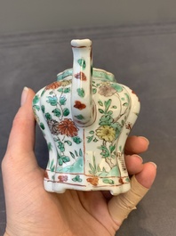 A Chinese famille verte 'lotus pond with ducks' teapot, Kangxi