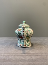 A Chinese famille verte 'lotus pond with ducks' teapot, Kangxi
