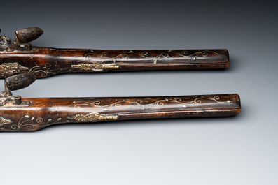Two Moroccan percussion pistols, 19th C.