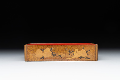 A Japanese lacquerware picnic set with two sake bottles, Meiji, 19th C.
