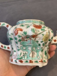 A Chinese famille verte 'lotus pond with ducks' teapot, Kangxi