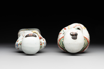 Five Chinese famille rose and verte wares, Kangxi/Qianlong