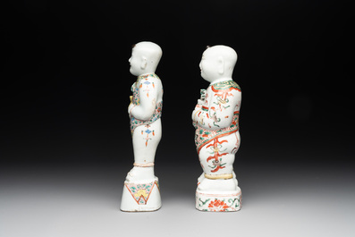 Five Chinese famille rose and verte wares, Kangxi/Qianlong
