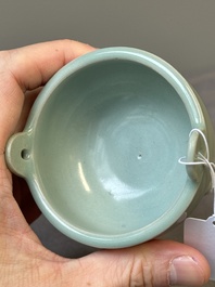 A rare Chinese Longquan celadon tripod 'ding-form' censer, Southern Song