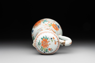 Five Chinese famille rose and verte wares, Kangxi/Qianlong