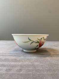 Two Chinese famille rose 'peach' and 'landscape' bowls, Tongzhi and Guangxu marks and of the period