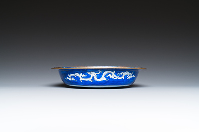 A Chinese Canton enamel three-piece warming bowl or tureen, Qianlong