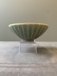 A Chinese Longquan celadon 'lotus' bowl, Song or later