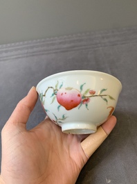 Two Chinese famille rose 'peach' and 'landscape' bowls, Tongzhi and Guangxu marks and of the period