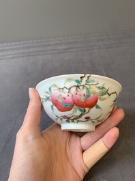 Two Chinese famille rose 'peach' and 'landscape' bowls, Tongzhi and Guangxu marks and of the period