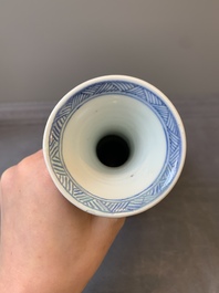 A pair of Chinese blue and white vases after Venetian glass models, Kangxi