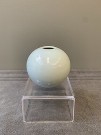 A Chinese claire-de-lune-glazed water pot, Qianlong mark, 20th C.